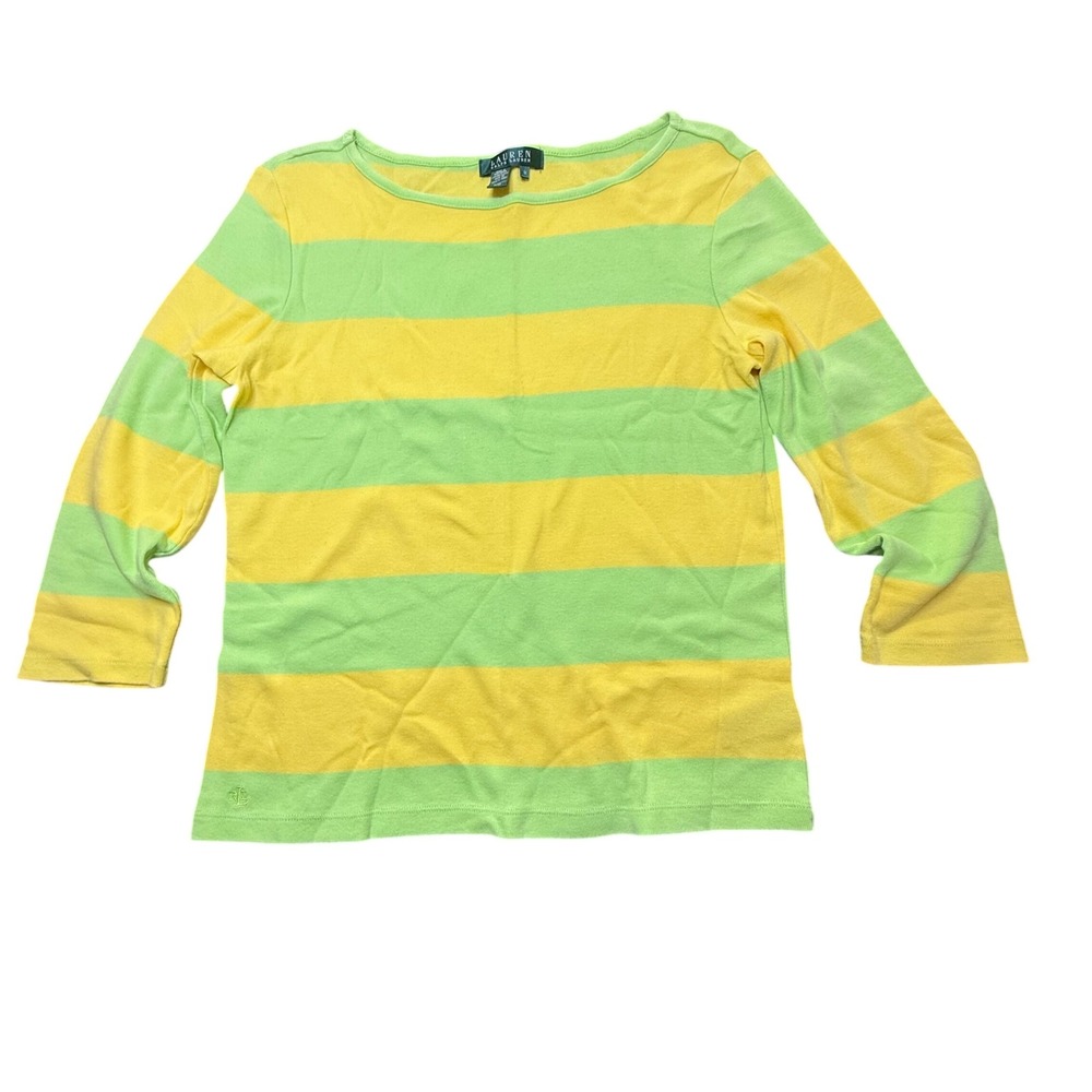 Lauren Ralph Lauren Striped Top Cotton Long Sleeve Tee‎ Shirt Casual M